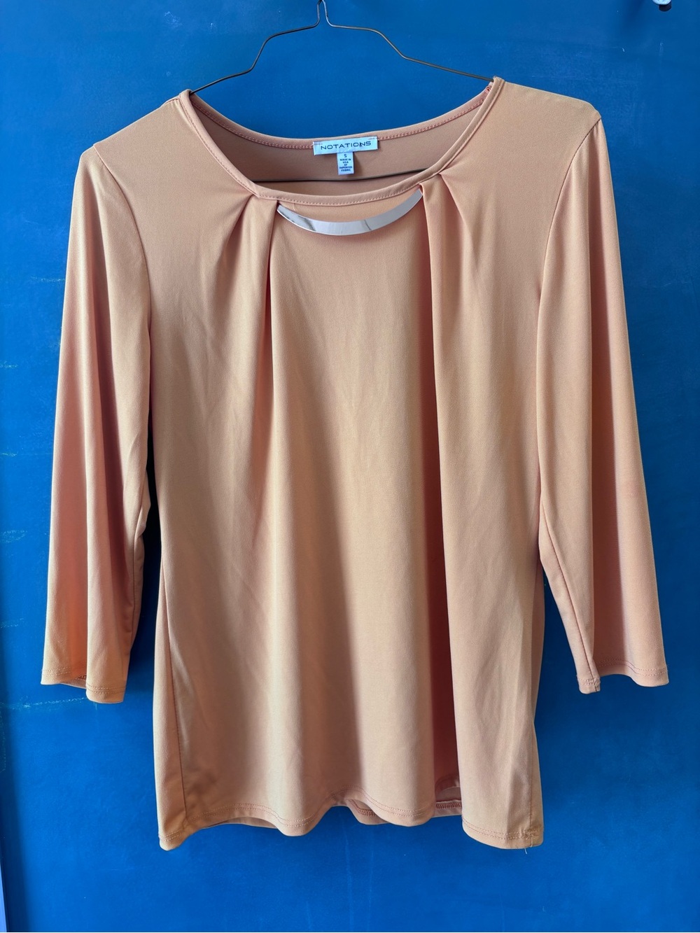 Notations Peach Yellow 3/4 Sleeve Top